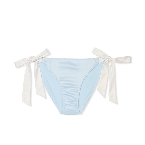 Victoria’s Secret Bridal panty pack of 3 satin tie panties in white and blue - Picture 9 of 10